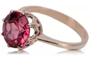 Anneau Rubis Or rose 14 carats vintage d'origine Vintage vrc157r
